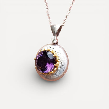 Purple Scapolite 18kt Bianca Pendant made in Florence Italy by Cynthia Scott Jewelry