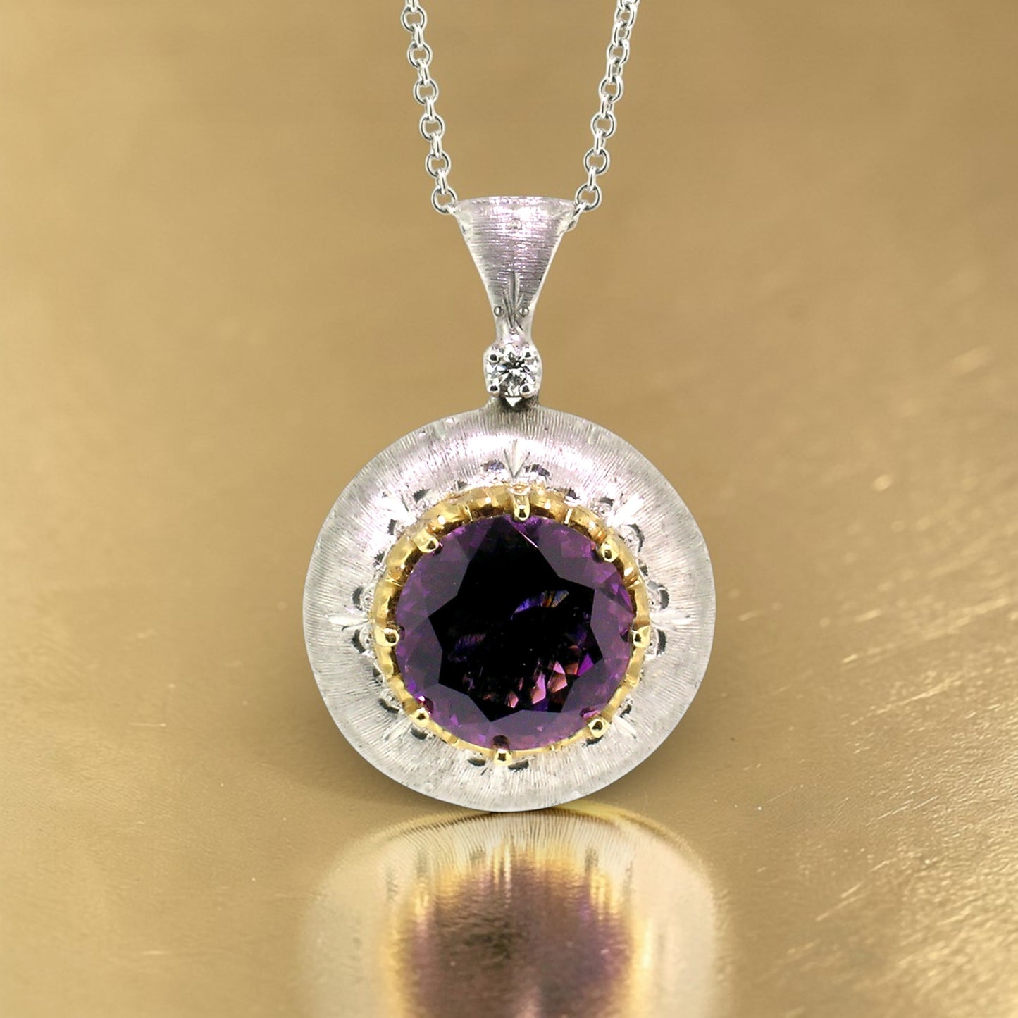 Purple Scapolite 18kt Bianca Pendant made in Florence Italy by Cynthia Scott Jewelry