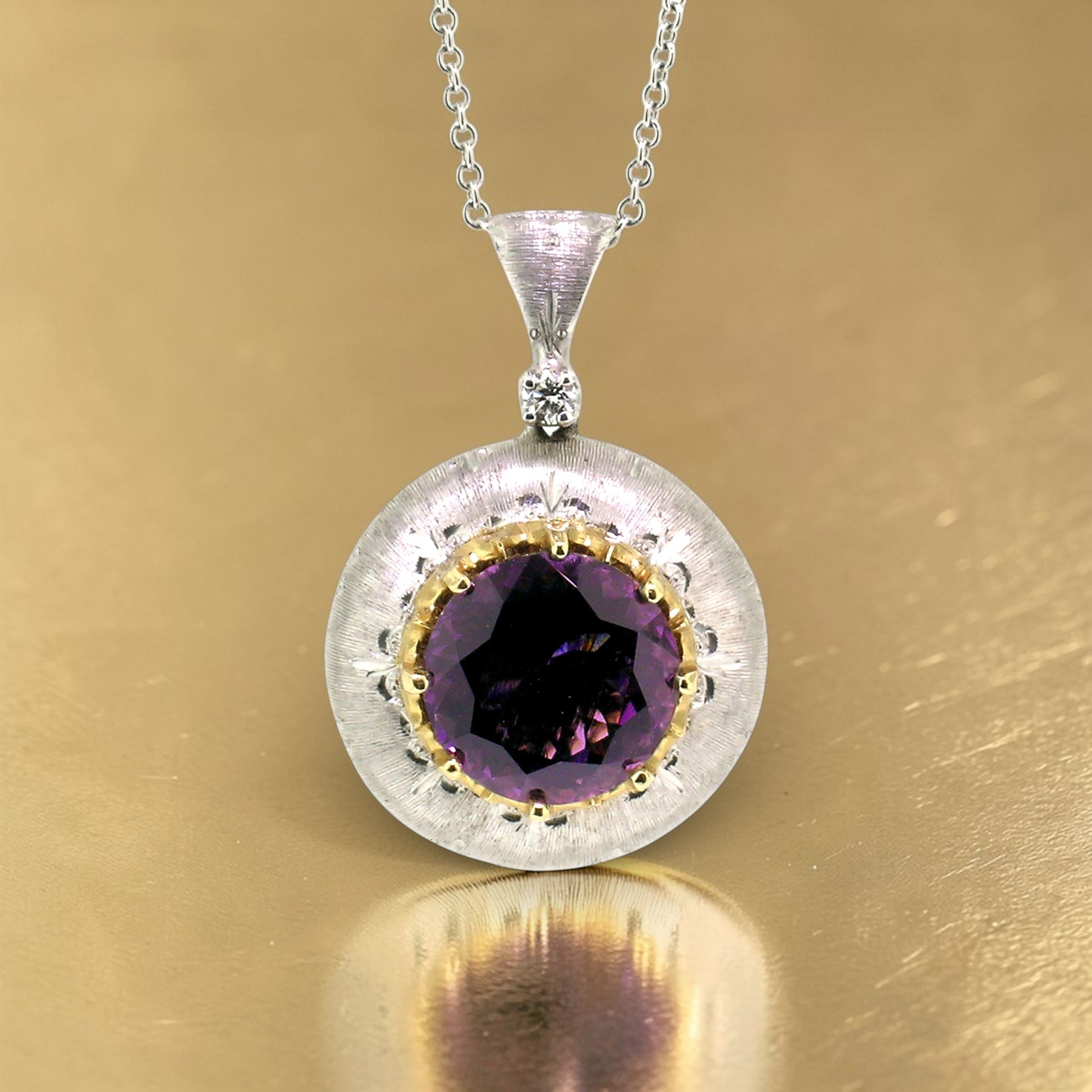 Purple Scapolite 18kt Bianca Pendant made in Florence Italy by Cynthia Scott Jewelry