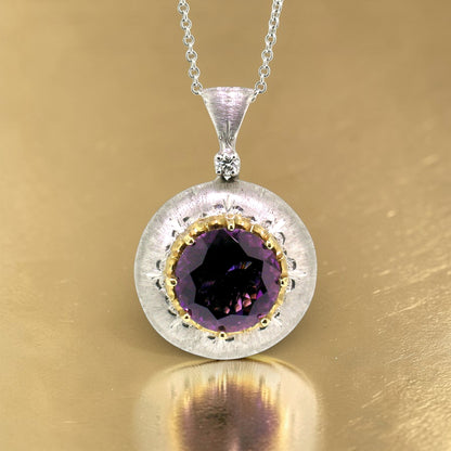 Purple Scapolite 18kt Bianca Pendant made in Florence Italy by Cynthia Scott Jewelry