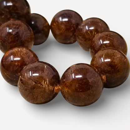 Rutilated Quartz & 18kt Beaded Necklace made in USA by Cynthia Scott Jewelry