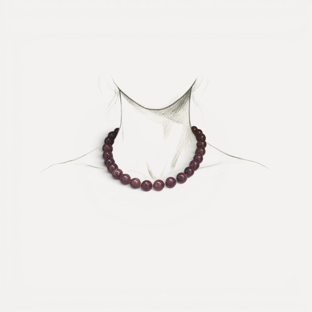 Rutilated Quartz & 18kt Beaded Necklace made in USA by Cynthia Scott Jewelry