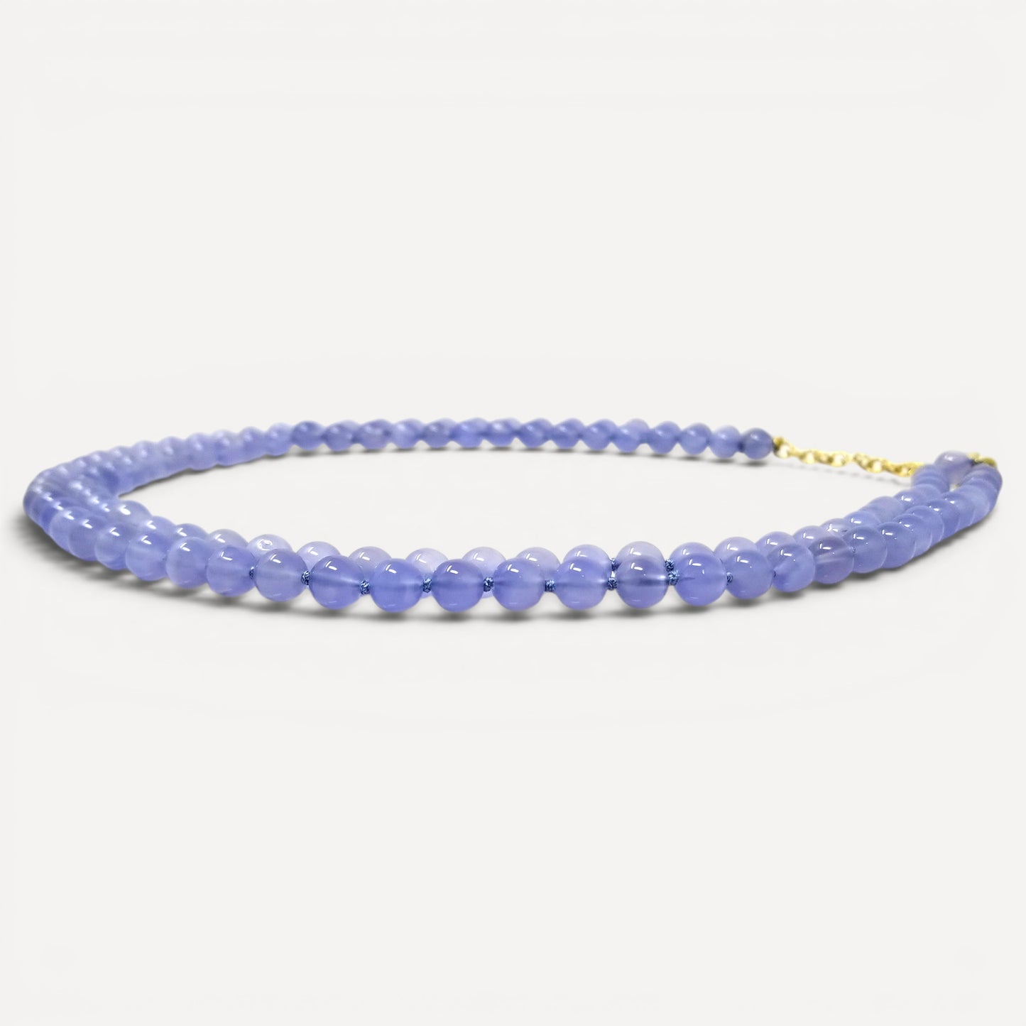 Chalcedony & 18kt Double Strand Beaded Necklace by Cynthia Scott Jewelry
