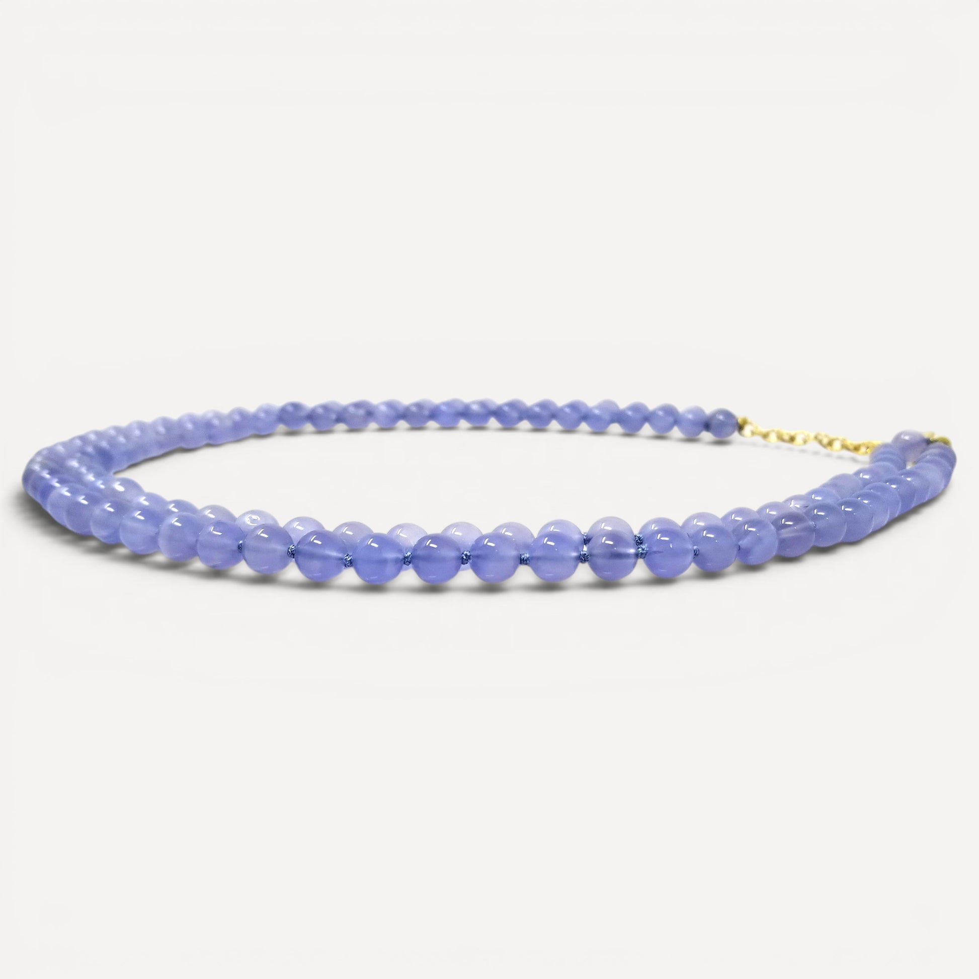 Chalcedony & 18kt Double Strand Beaded Necklace by Cynthia Scott Jewelry
