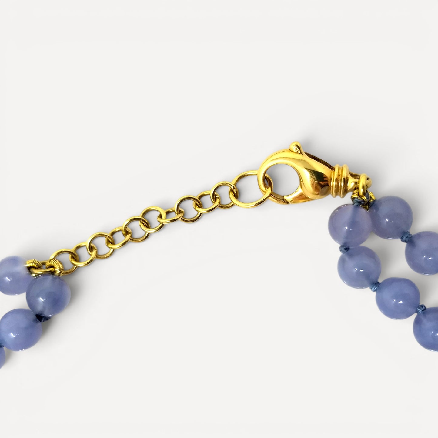 Chalcedony & 18kt Double Strand Beaded Necklace by Cynthia Scott Jewelry
