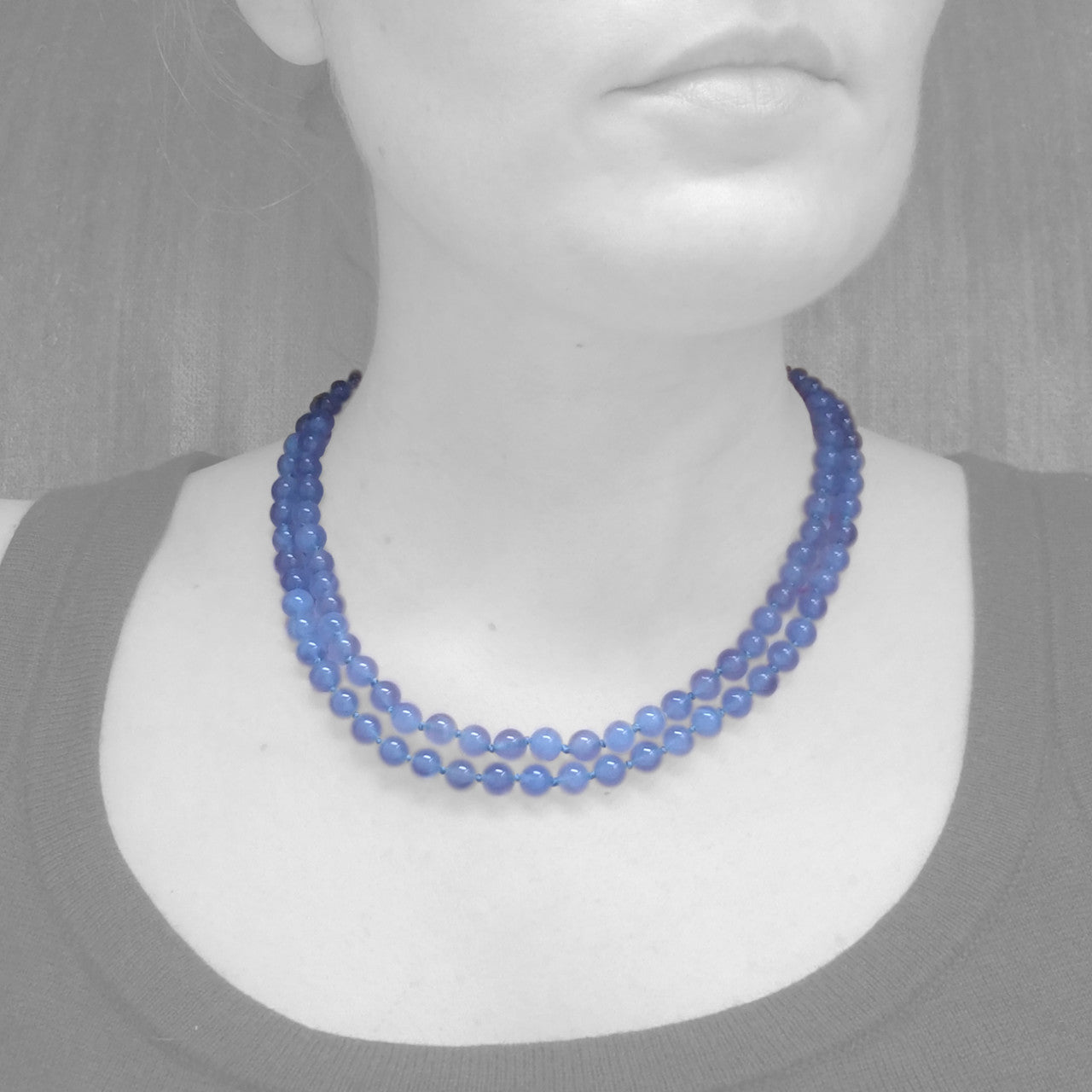 Chalcedony & 18kt Double Strand Necklace by Cynthia Scott Jewelry