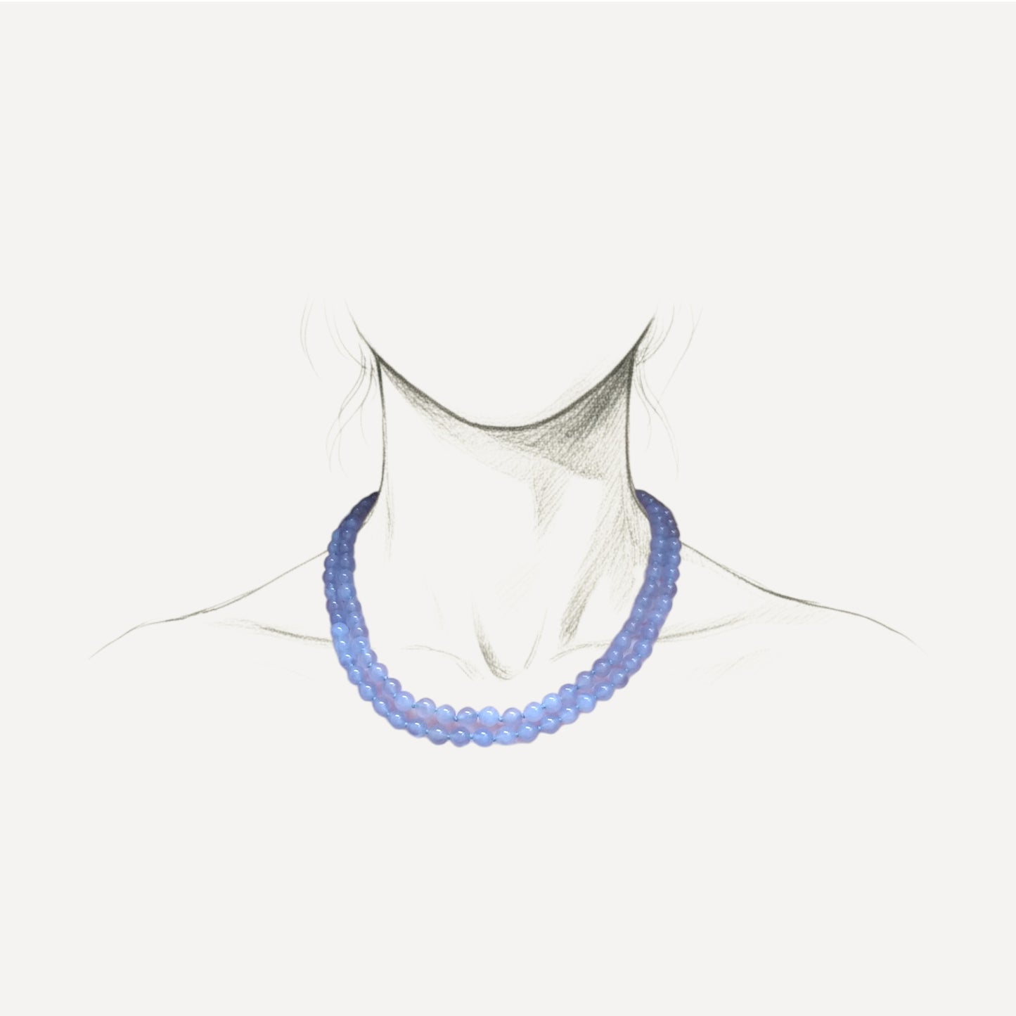 Chalcedony & 18kt Double Strand Beaded Necklace by Cynthia Scott Jewelry