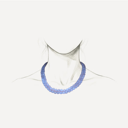 Chalcedony & 18kt Double Strand Beaded Necklace by Cynthia Scott Jewelry