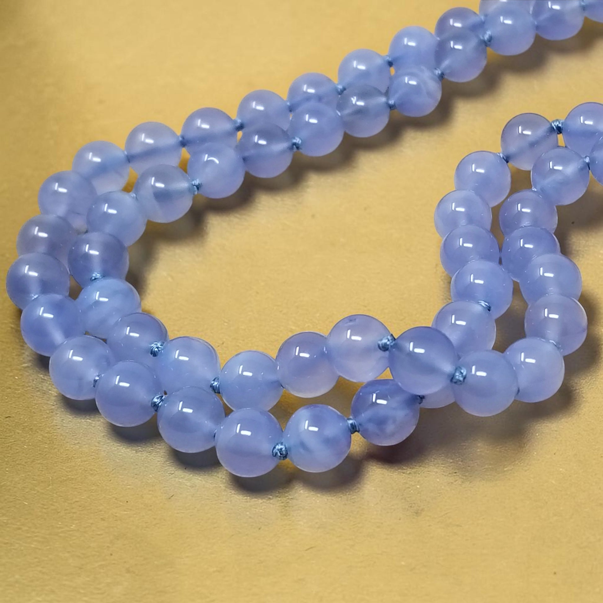 Chalcedony & 18kt Double Strand Beaded Necklace by Cynthia Scott Jewelry