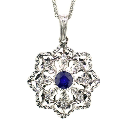 Sapphire 18kt Giada Pendant made in Florence, Italy by Cynthia Scott Jewelry