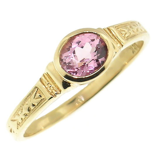Pink Topaz 18kt Cassandra Ring made in USA by Cynthia Scott Jewelry