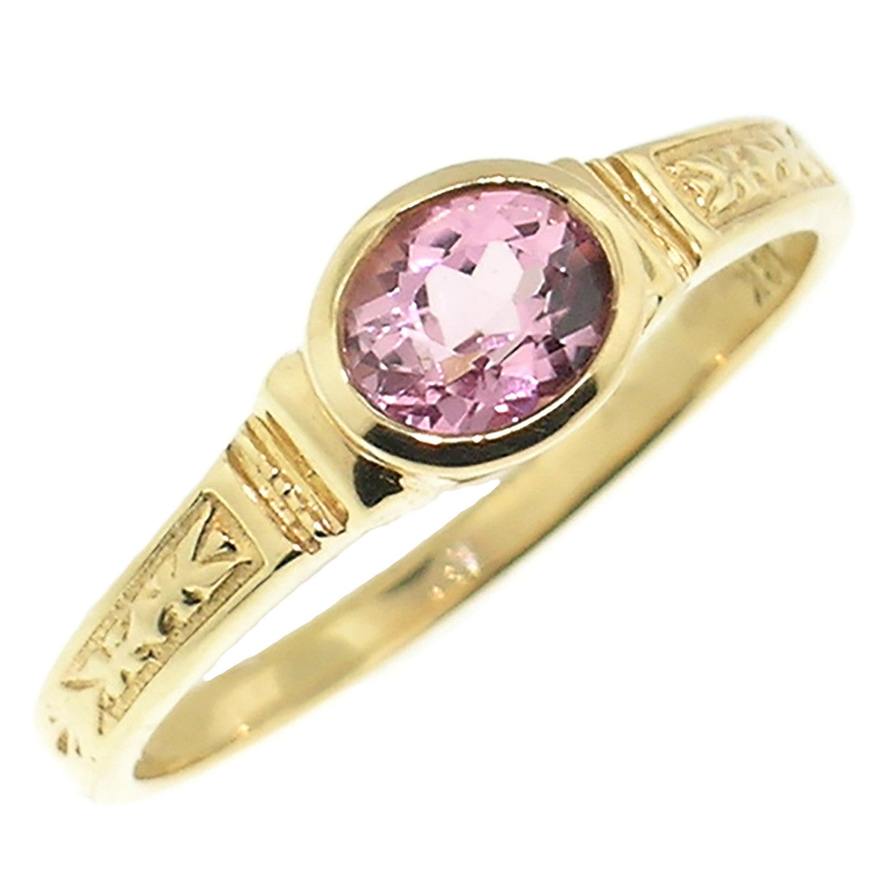 Pink Topaz 18kt Cassandra Ring made in USA by Cynthia Scott Jewelry