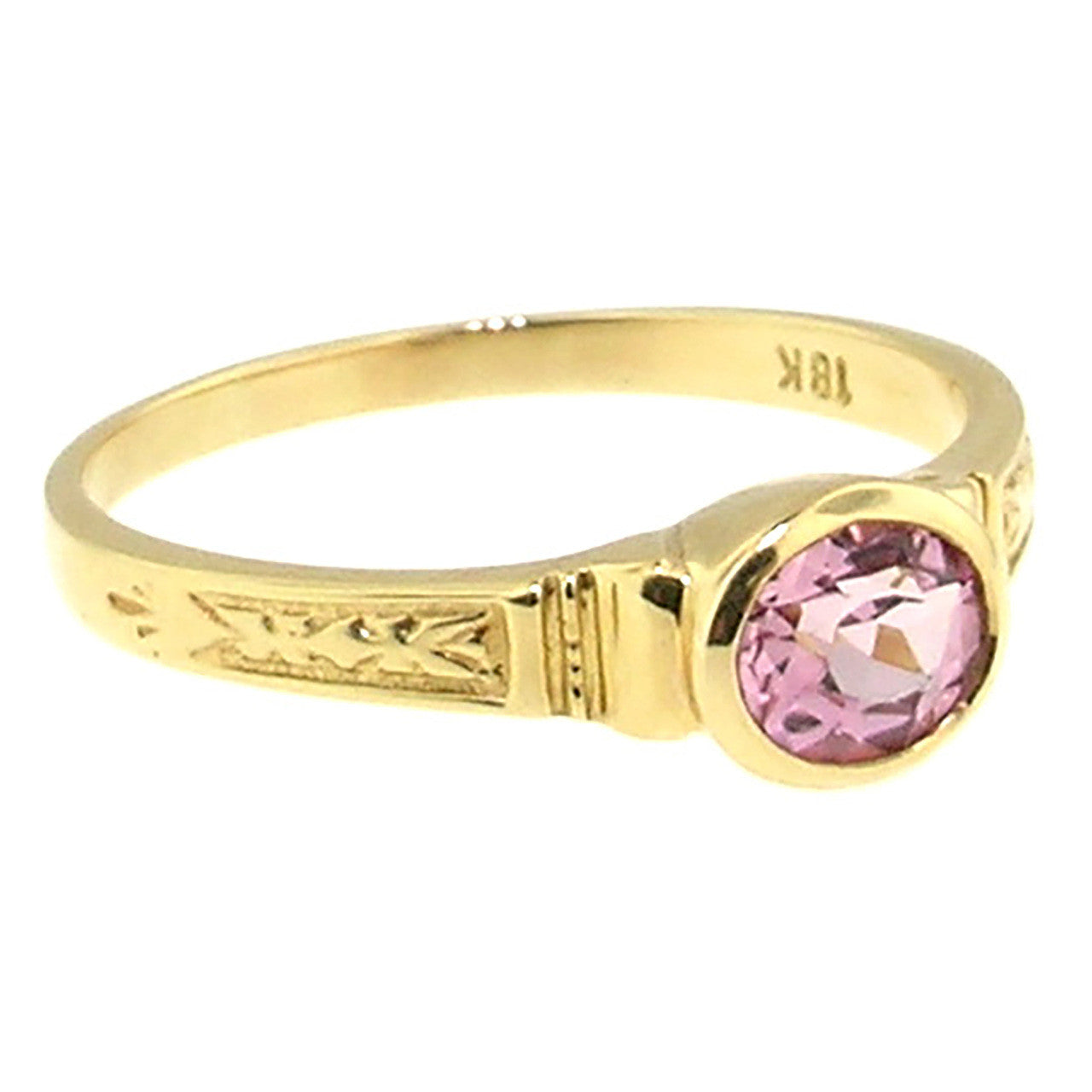 Pink Topaz 18kt Cassandra Ring made in USA by Cynthia Scott Jewelry