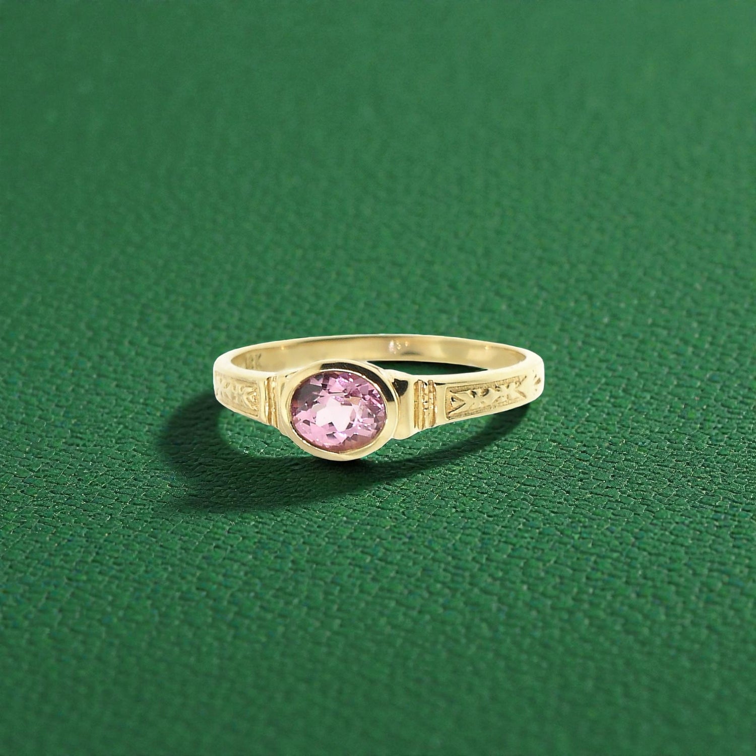 Pink Topaz 18kt Cassandra Ring made in USA by Cynthia Scott Jewelry