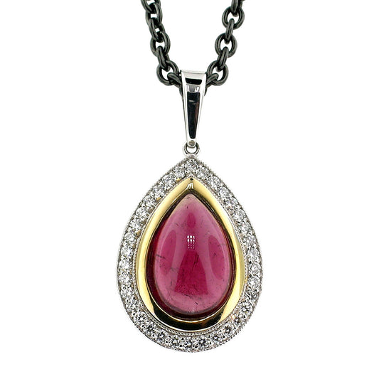 Rubellite Tourmaline Custom 18kt Necklace