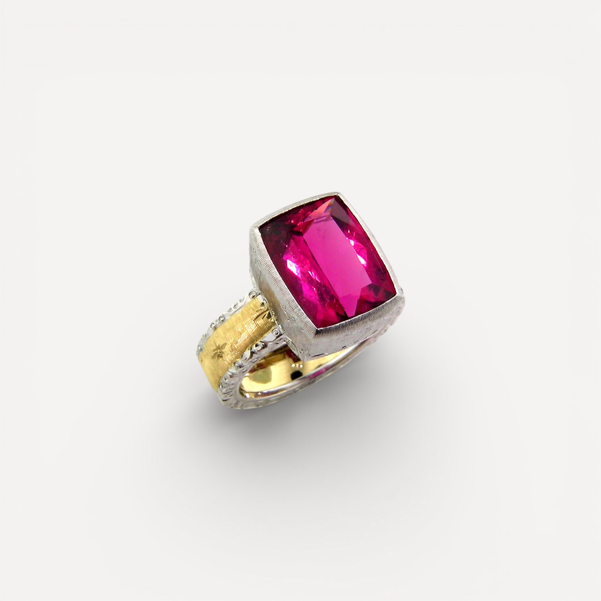 Rubellite Tourmaline 18kt Sienna Ring made in Florence, Italy by Cynthia Scott Jewelry