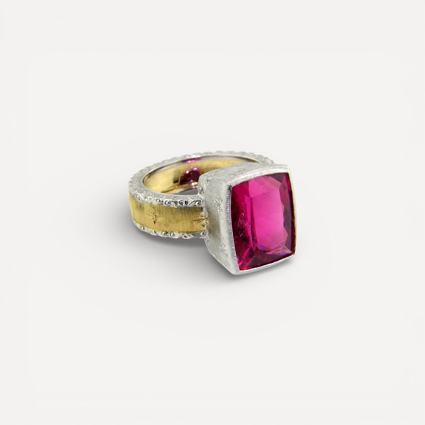 Rubellite Tourmaline 18kt Sienna Ring made in Florence, Italy by Cynthia Scott Jewelry