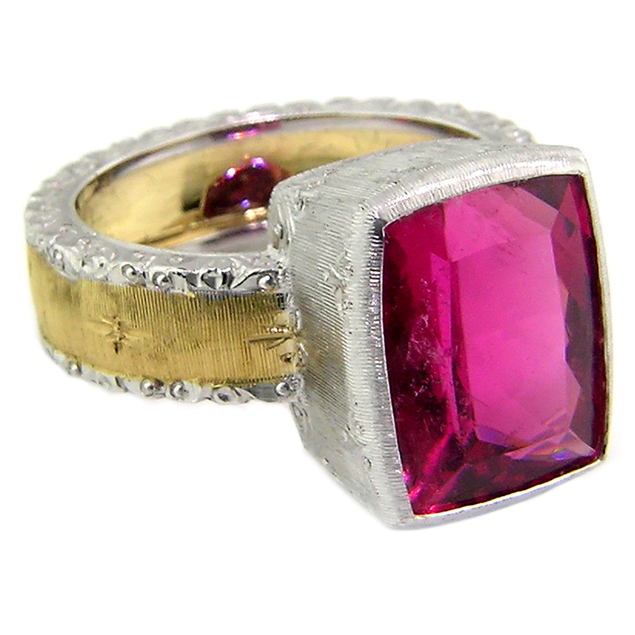 Rubellite Tourmaline 18kt Sienna Ring made in Florence, Italy by Cynthia Scott Jewelry