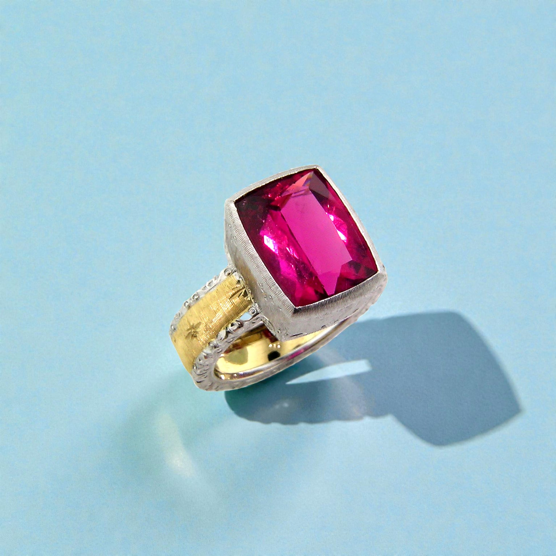 Rubellite Tourmaline 18kt Sienna Ring made in Florence, Italy by Cynthia Scott Jewelry