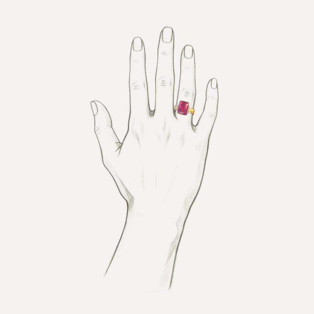 Rubellite Tourmaline 18kt Sienna Ring made in Florence, Italy by Cynthia Scott Jewelry