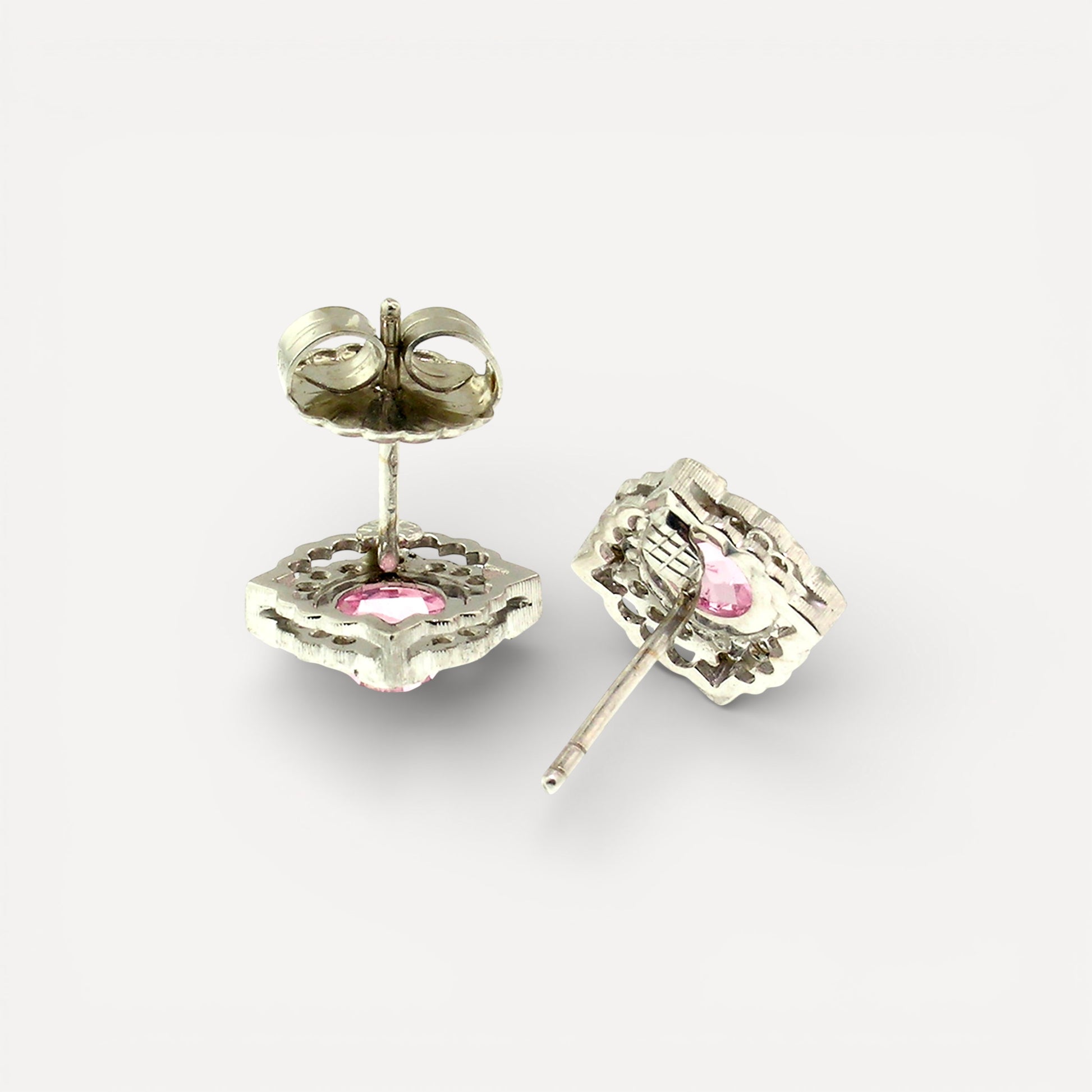 Maine Tourmaline and Diamond 18kt Alessia Earrings made in Florence, Italy by Cynthia Scott Jewelry.