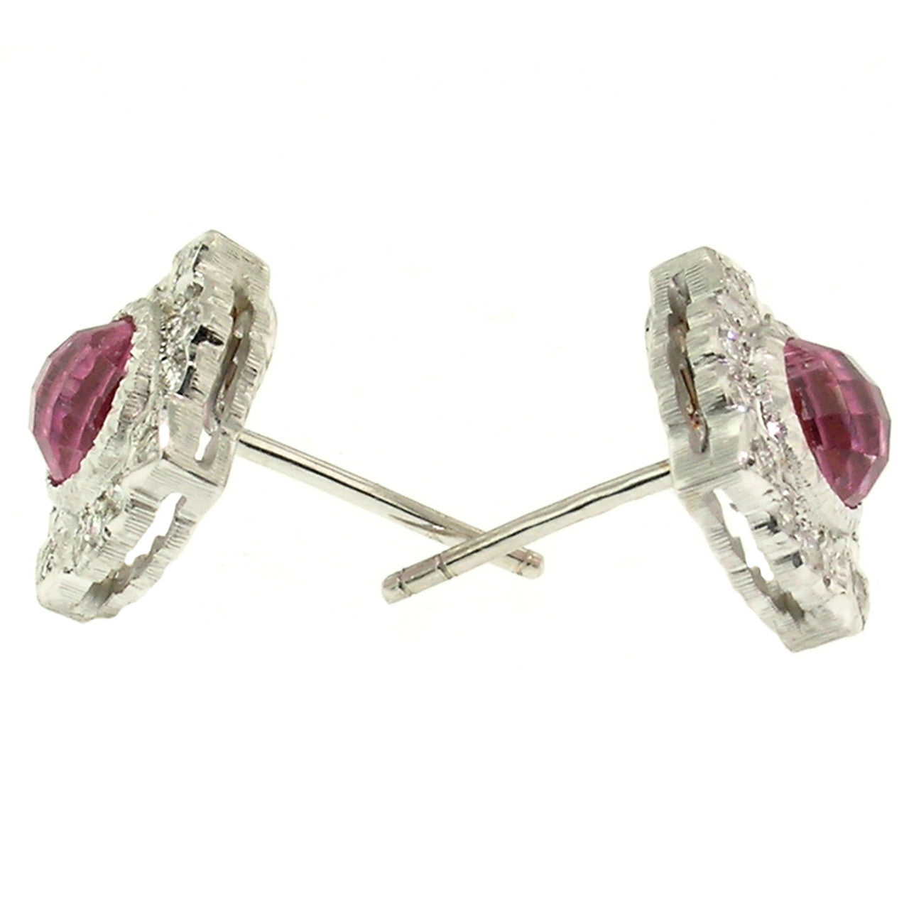 Maine Tourmaline Diamond 18kt Alessia Earrings made in Florence, Italy by Cynthia Scott Jewelry