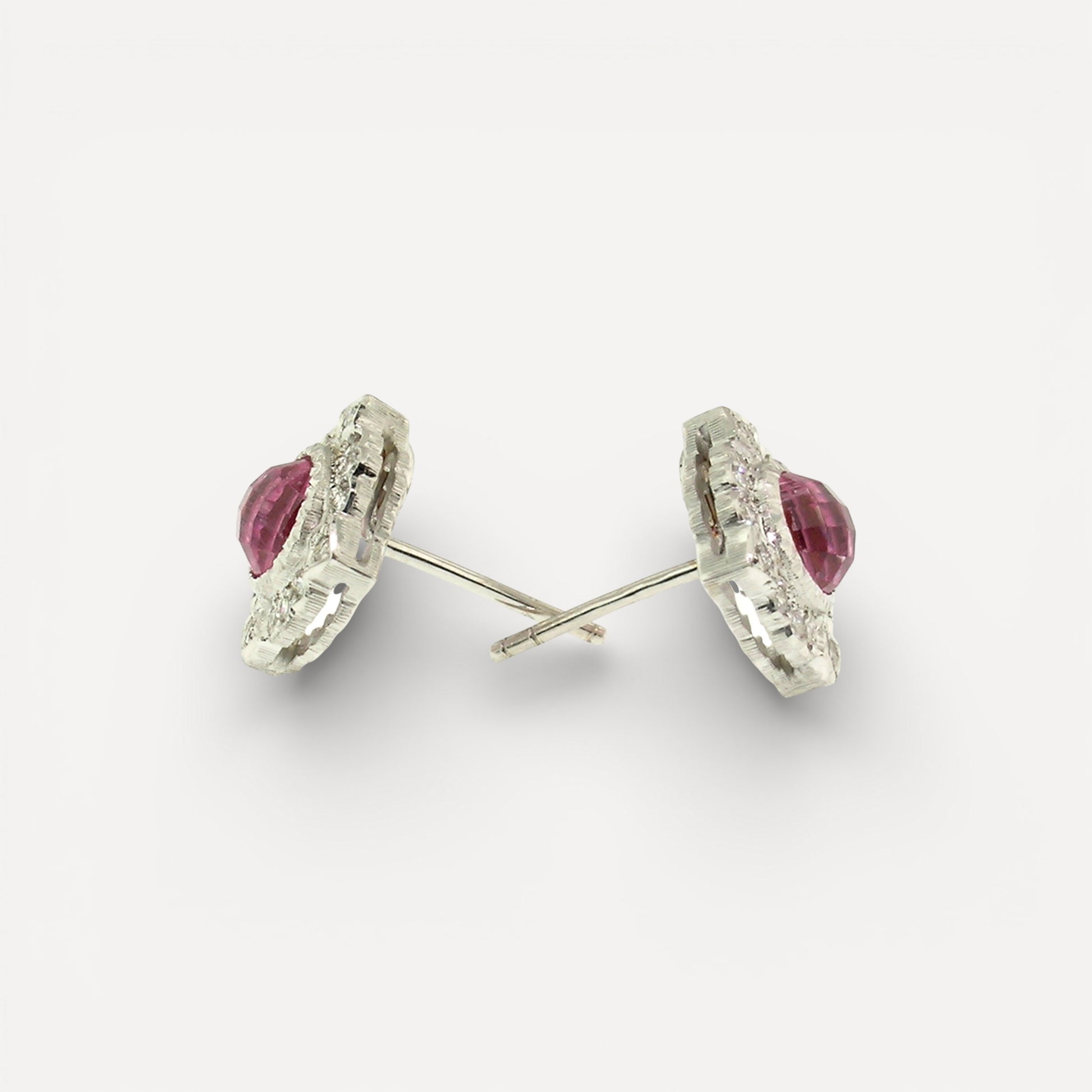 Maine Tourmaline and Diamond 18kt Alessia Earrings made in Florence, Italy by Cynthia Scott Jewelry.