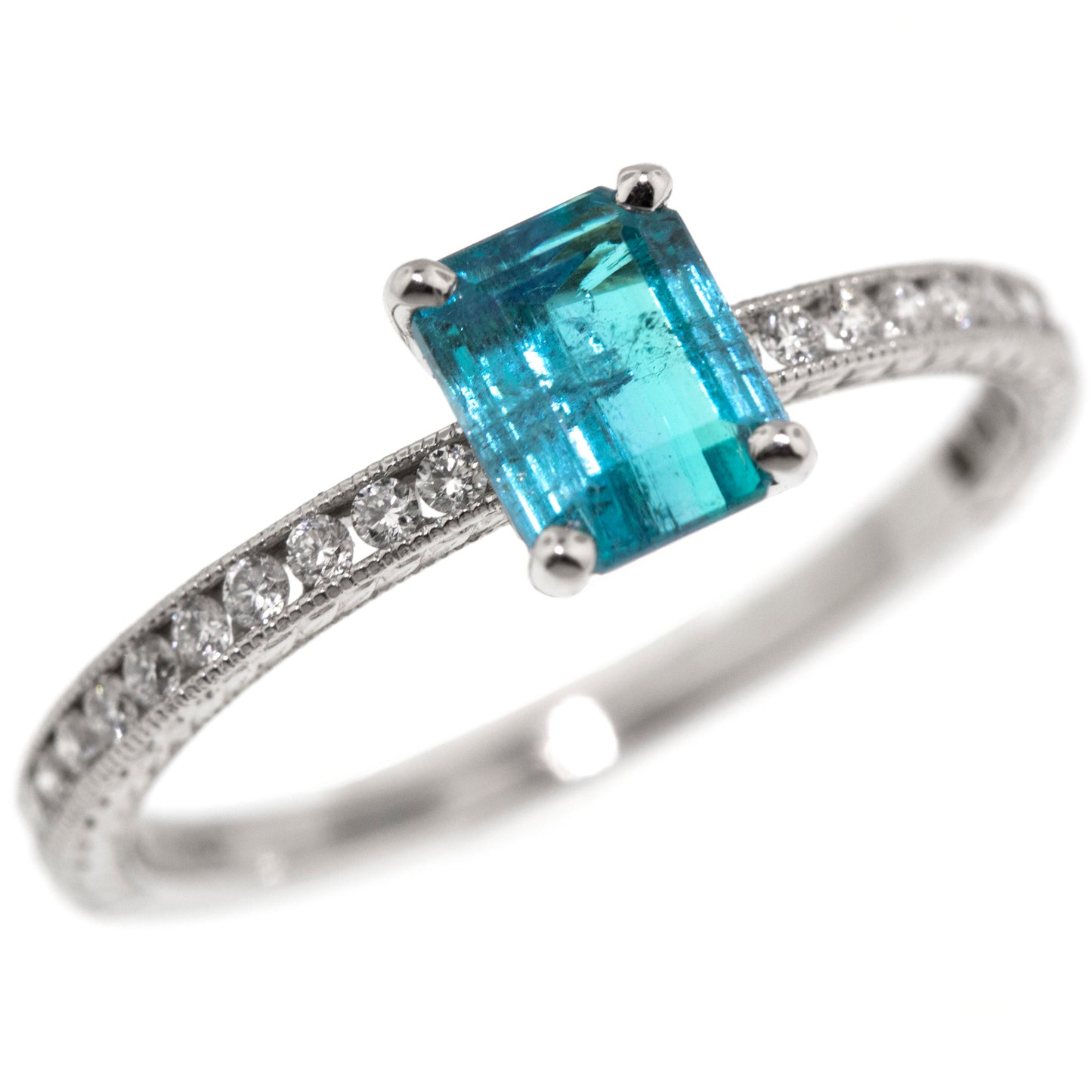 Brazilian Paraiba Tourmaline Platinum Ring (GIA)