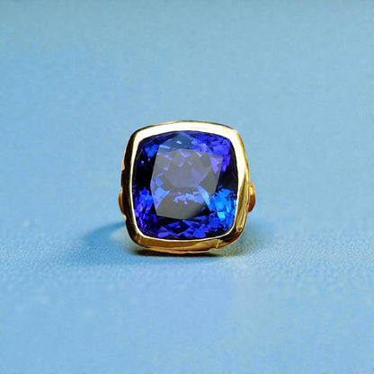 10.52ct Tanzanite Custom 18kt Ring made in USA by Cynthia Scott Jewelry