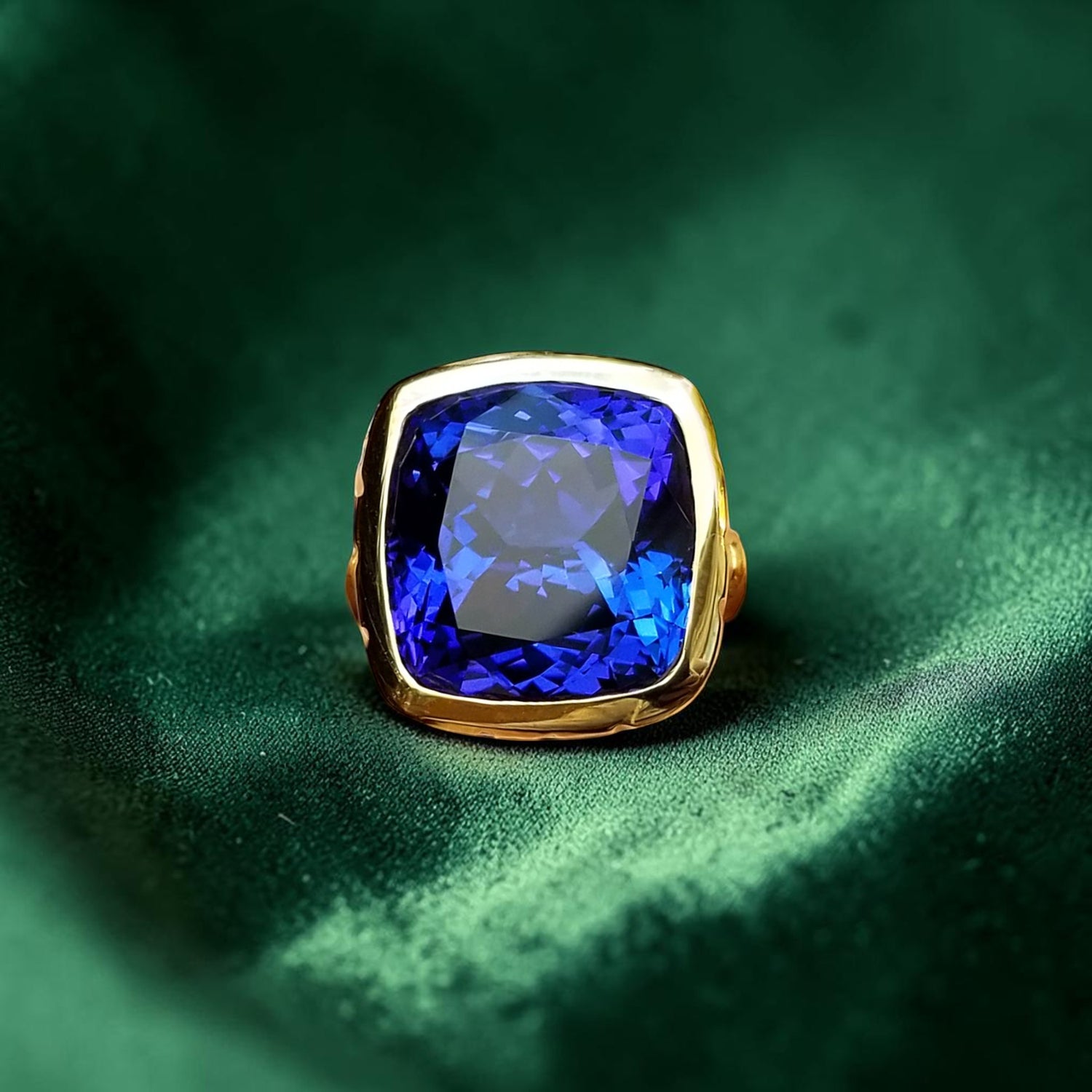 10.52ct Tanzanite Custom 18kt Ring made in USA by Cynthia Scott Jewelry