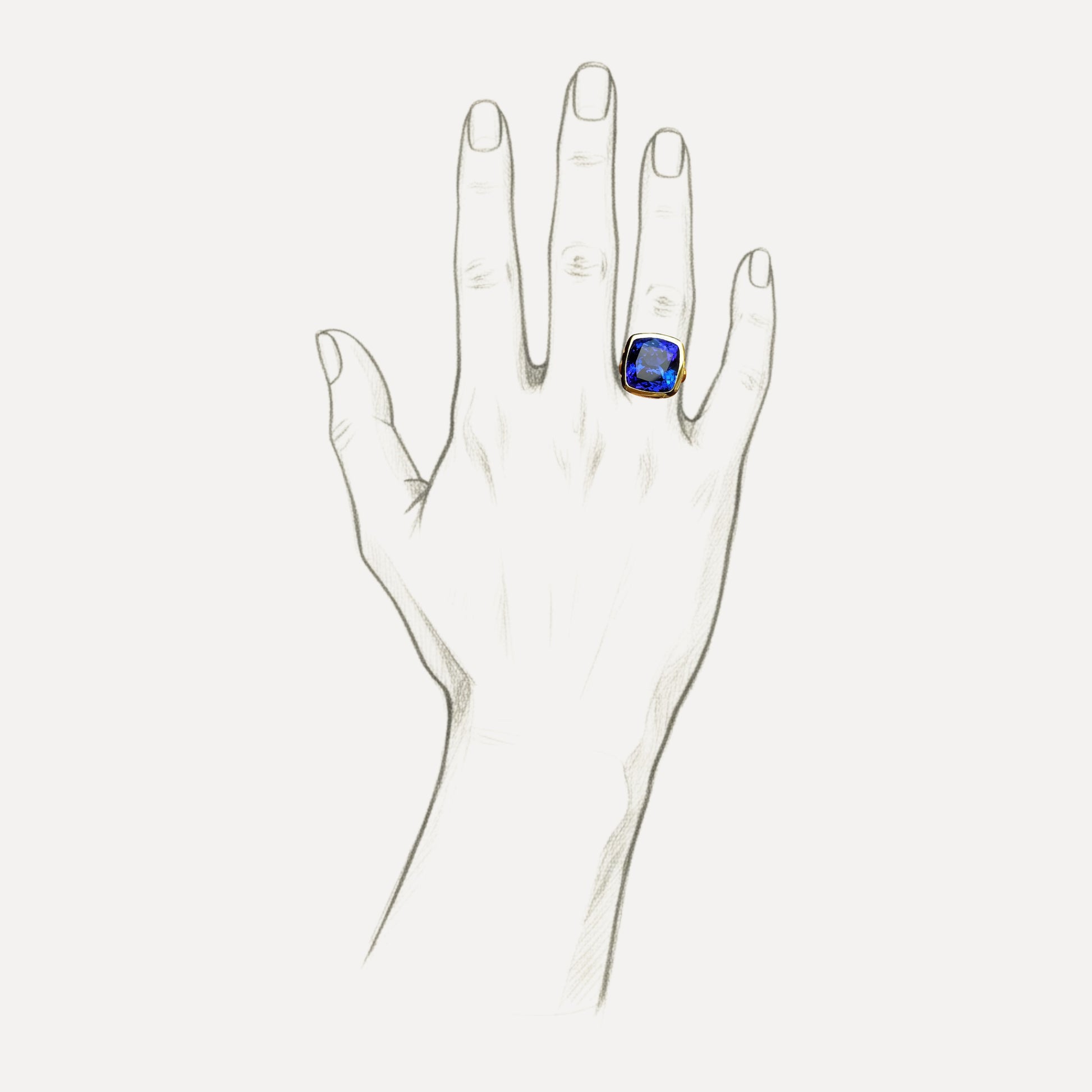 10.52ct Tanzanite Custom 18kt Ring made in USA by Cynthia Scott Jewelry