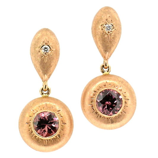 Pink Zircon 18kt Bianca Drop Earrings made in Florence, Italy by Cynthia Scott Jewelry